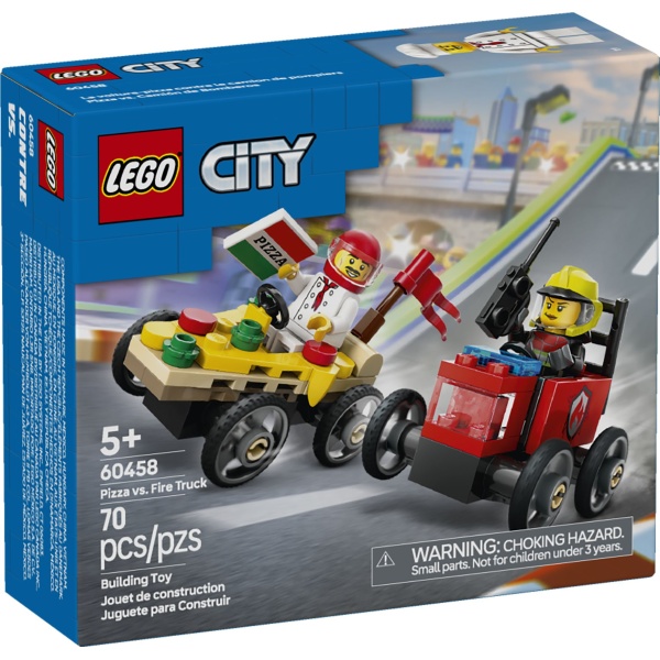 LEGO® City 60458 - Pitsaauto vs tuletõrjeauto võidusõiduautode komplekt